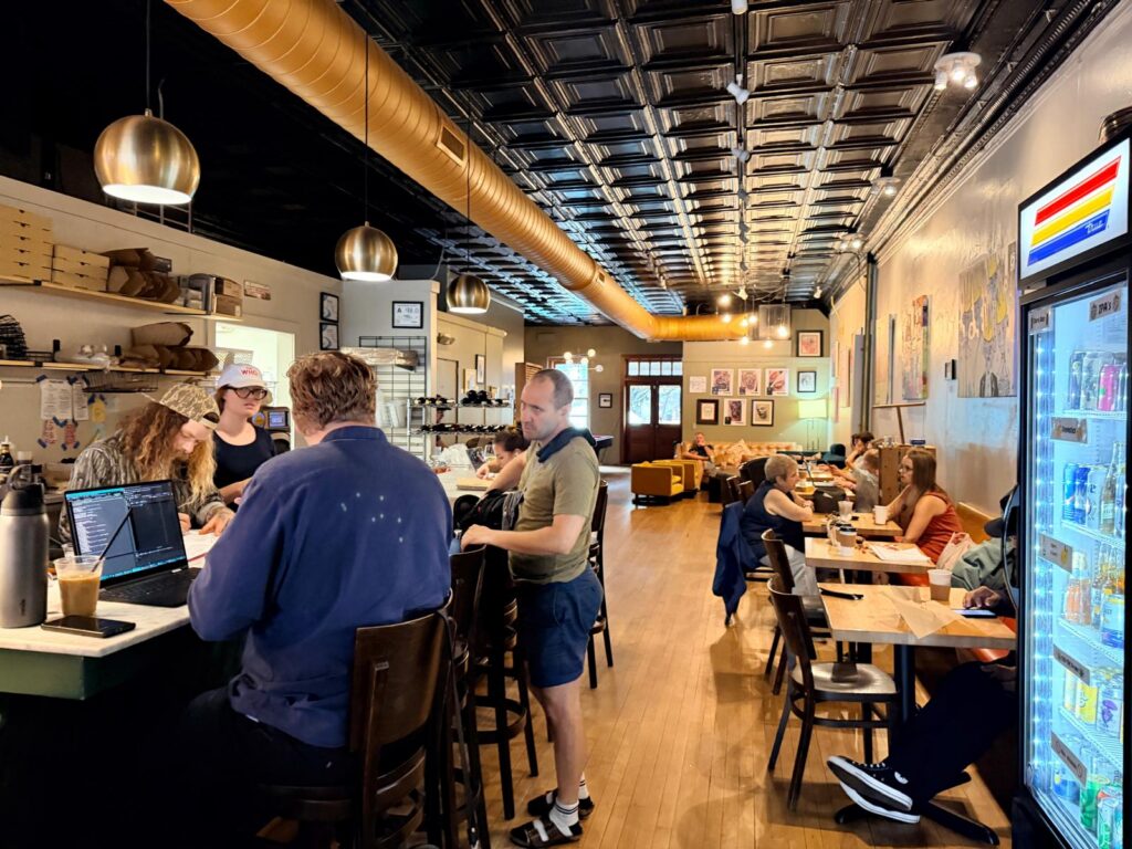 Chandler's coffee shop inside tables