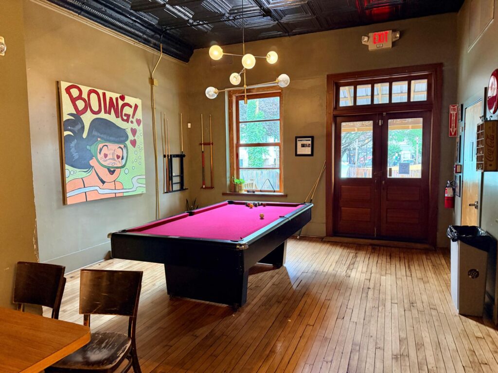 Chandler's coffee shop inside pool table
