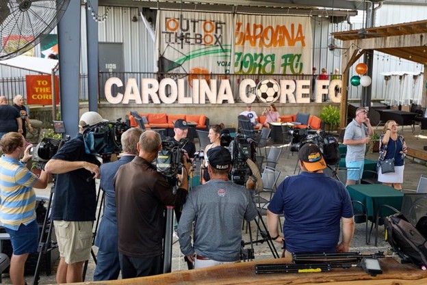 Carolina Core FC logo reveal party Thursday night at Gypsy Road Brewing. Photo courtesy of Carolina Core FC