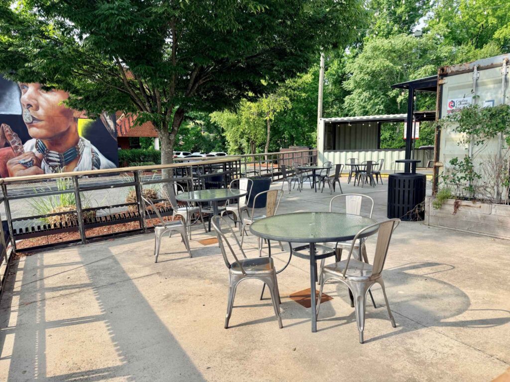 Patio at Delicious Bakery in Greensboro