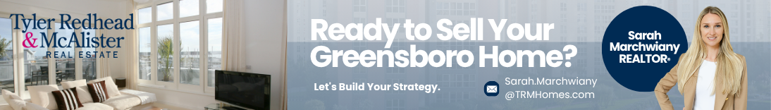 Greensboro Realtor Banner Ad Sarah Marchwiany with Tyler Redhead McAlister