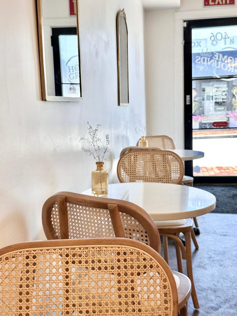 Home Grounds Greensboro NC inside cafe coffee shop cute table