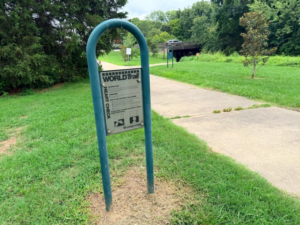 Lake Daniel Greenway sign exercising tips