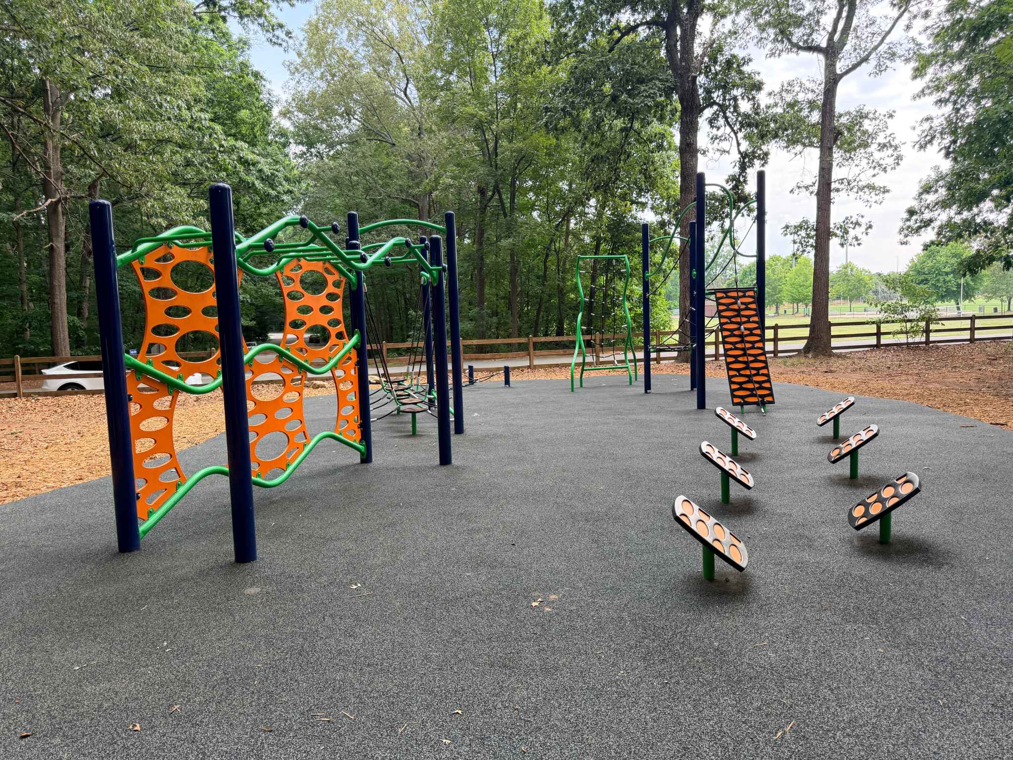 Free outdoor fitness course in greensboro at Oka T. Hester Park