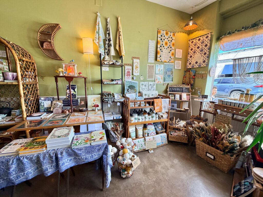 Vida Pour Tea Greensboro NC Shop inside organic soaps, oils, candles.