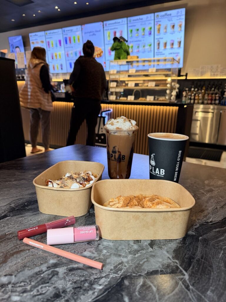 SipLab Coffee and Food on table
